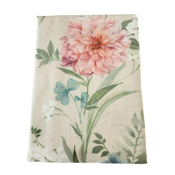 Tahari Home Floral Tablecloth Shabby Chic Style Pastel Color 60x84in Oblong - Picture 3 of 11